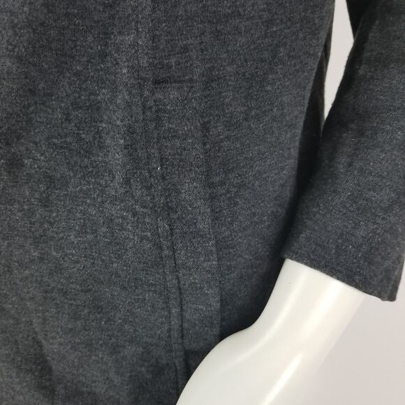 Maternity Shacket M Grey Banded Removable Collar Vtg Lightweight Flannel 90 - Picture 12 of 13